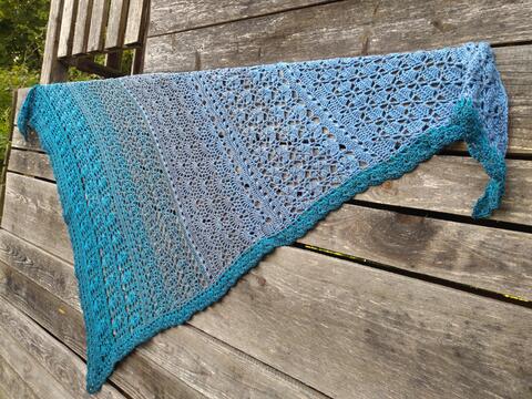 Häkelanleitung asymmetrisches Tuch Marlyn