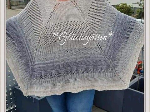 Strickanleitung "Glücksgöttin" Damen Poncho - Alle Größen