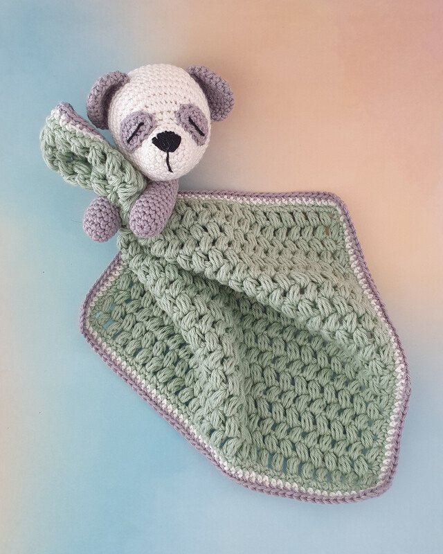 Lovey blanket "Bear Gang" - bear/polar bear/panda - crochet pattern PDF - Image 9