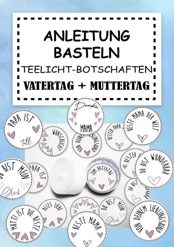Teelicht-Botschaften PDF 24 Botschaften zum Muttertag/Vatertag Geschenk