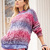 Pulli mit Karomuster in pink-lila Farbverlauf