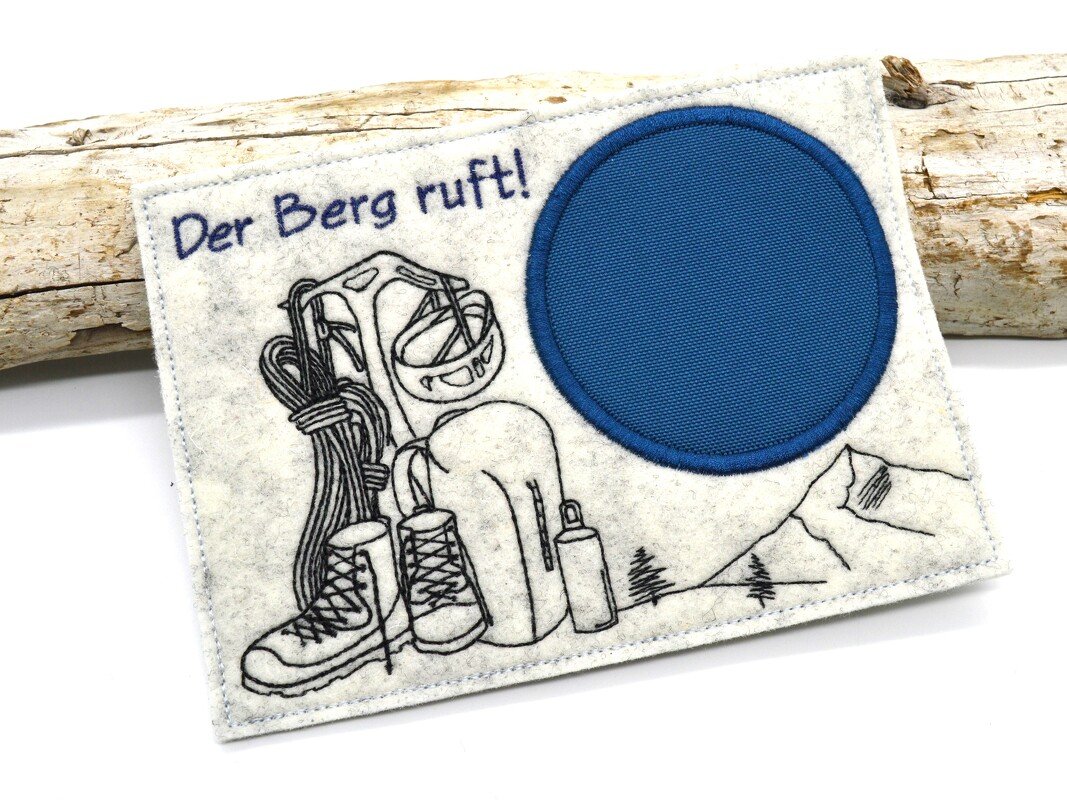 Stickdatei Mugrug Untersetzer wandern klettern Berge