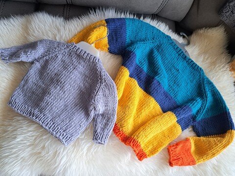 Strickanleitung für Basic Kids Pullover in 7 Grössen