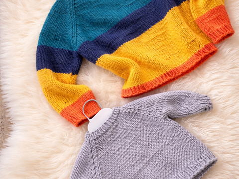 Pattern Basic Kids Jumper in 7 sizes from 0 Months to 5/6 years in Aran