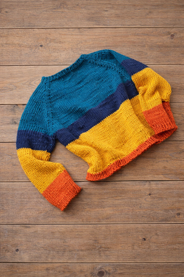 Pattern Basic Kids Jumper in 7 sizes from 0 Months to 5/6 years in Aran