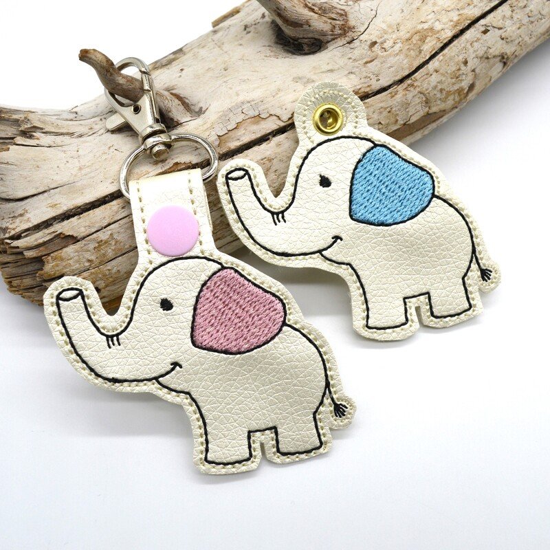 Stickdatei ITH Elefant Anhänger Schlüsselanhänger - Bild 4