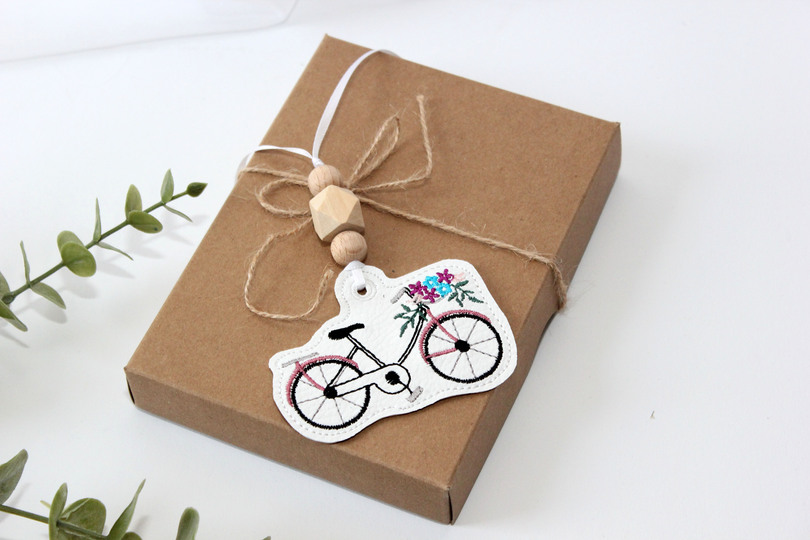 Stickdatei ITH Fahrrad Schlüsselanhänger