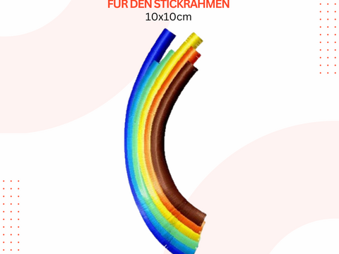 Regenbogen Stickdatei, Rainbow Stickmuster, Bunte Stickvorlage in 3 Größen,