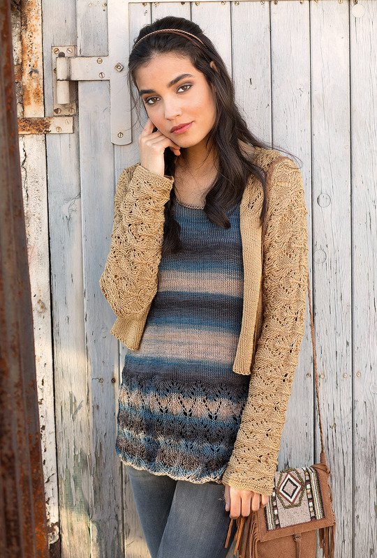 Twinset - Gestricktes Top im Farbverlauf mit passender Jacke - Bild 2