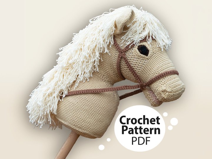 Hobby Horse crochet pattern, instructions hobby horse, horse for children