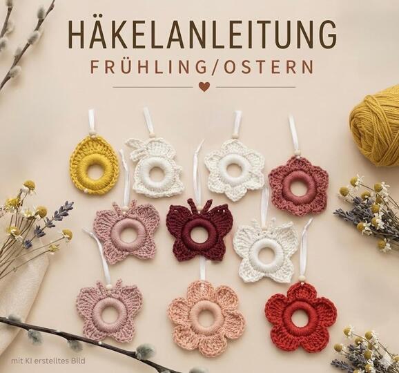 Häkelanleitung Anhänger Frühling Ostern Deutsch