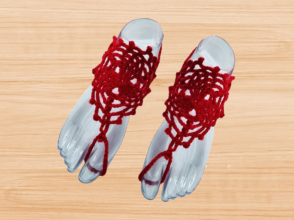 Crochet barefoot sandal pattern