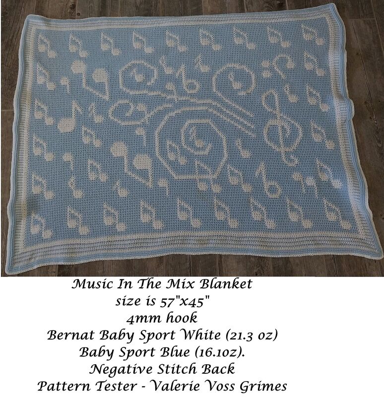 Music In the Mix Blanket Overlay Mosaic Crochet Pattern And Charts - Image 5