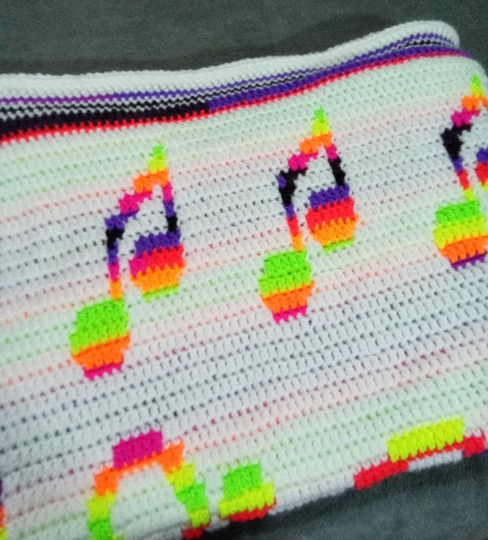 Music In the Mix Blanket Overlay Mosaic Crochet Pattern And Charts