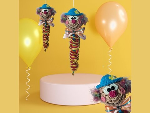 Luftschlangen Clown Häkelanleitung