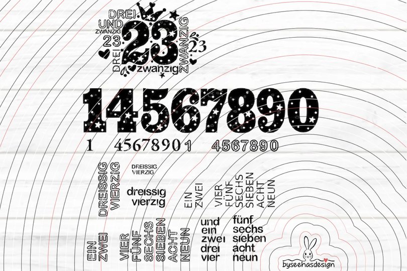 Zahlen 20-40 Plotterdatei SVG