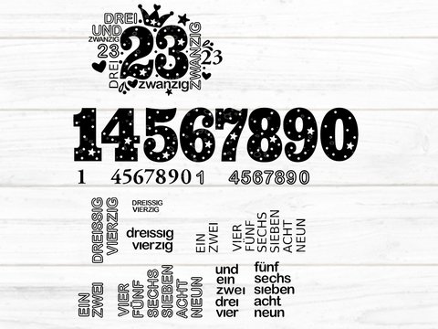 Zahlen 20-40 Plotterdatei SVG FCM