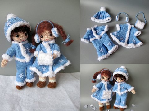 Häkelanleitung Winterkleidung für Puppen Anna und Anton (20 - 25 cm)