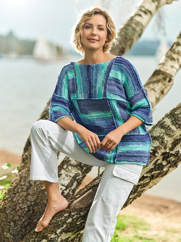 Patchworkpullover mit U-Bootausschnitt - Bild 4