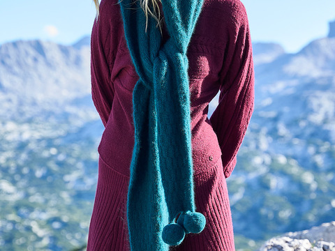 Kapuzenschal in Petrol