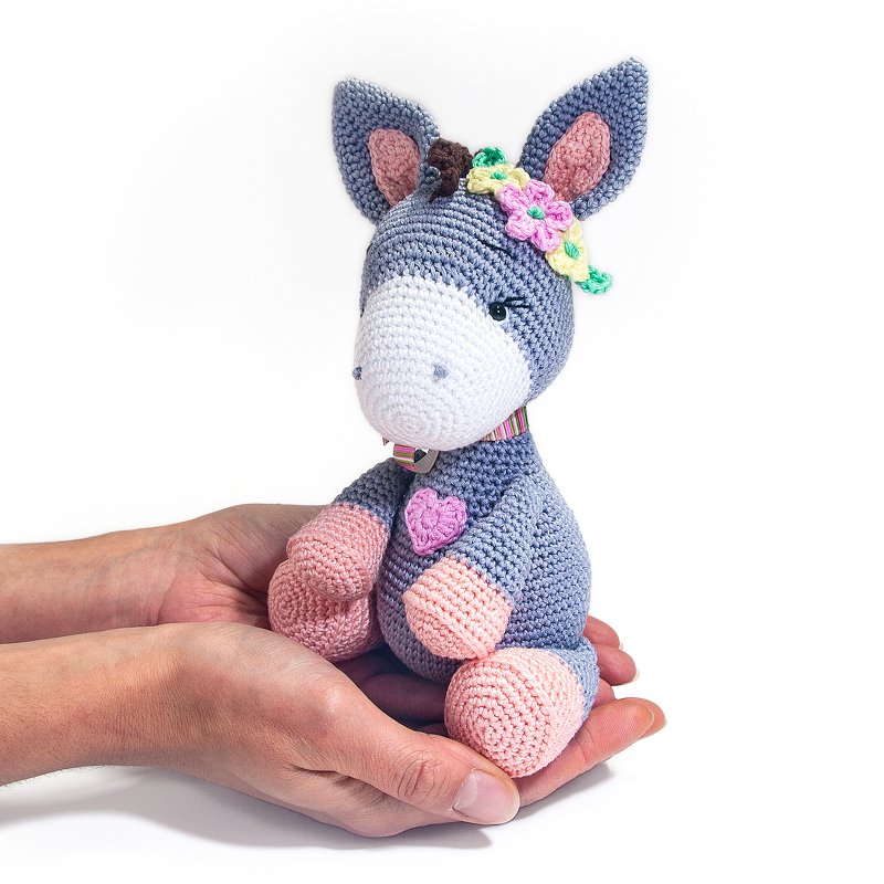 Amigurumi Donkey Crochet Pattern, Cute Farm Animals Toy for DIY Baby Gift - Image 3