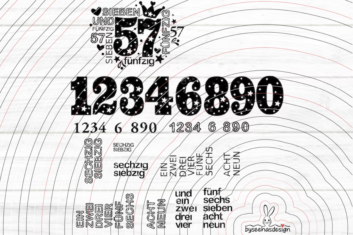 Zahlen 50-70 Plotterdatei SVG - Bild 2