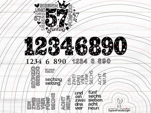 Zahlen 50-70 Plotterdatei SVG