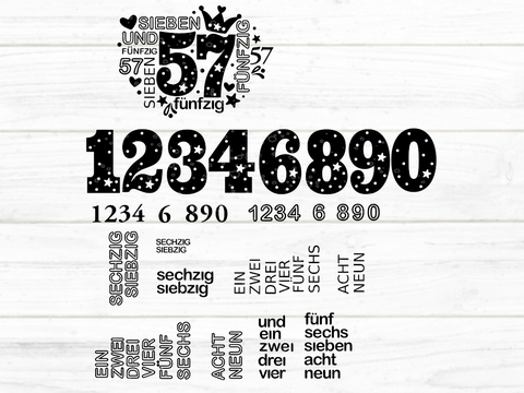 Zahlen 50-70 Plotterdatei SVG FCM