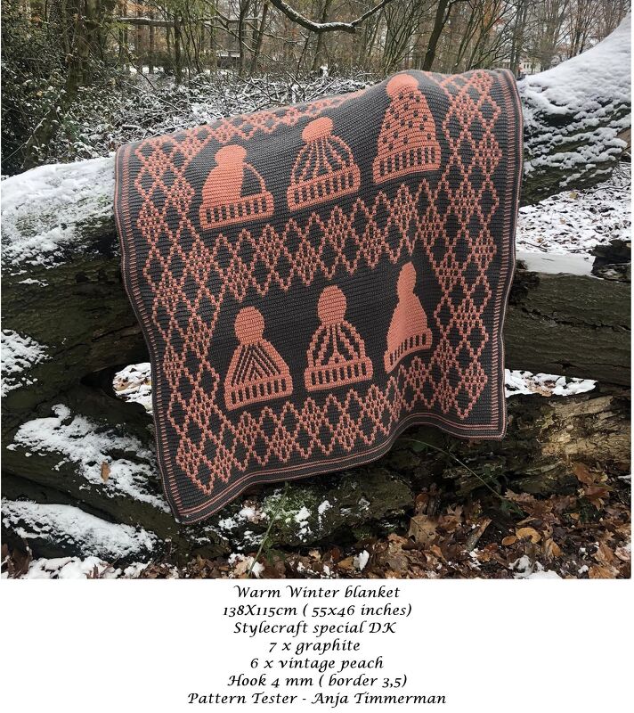 Warm Winter Blanket Overlay Mosaic Crochet Pattern and Chart - Image 3