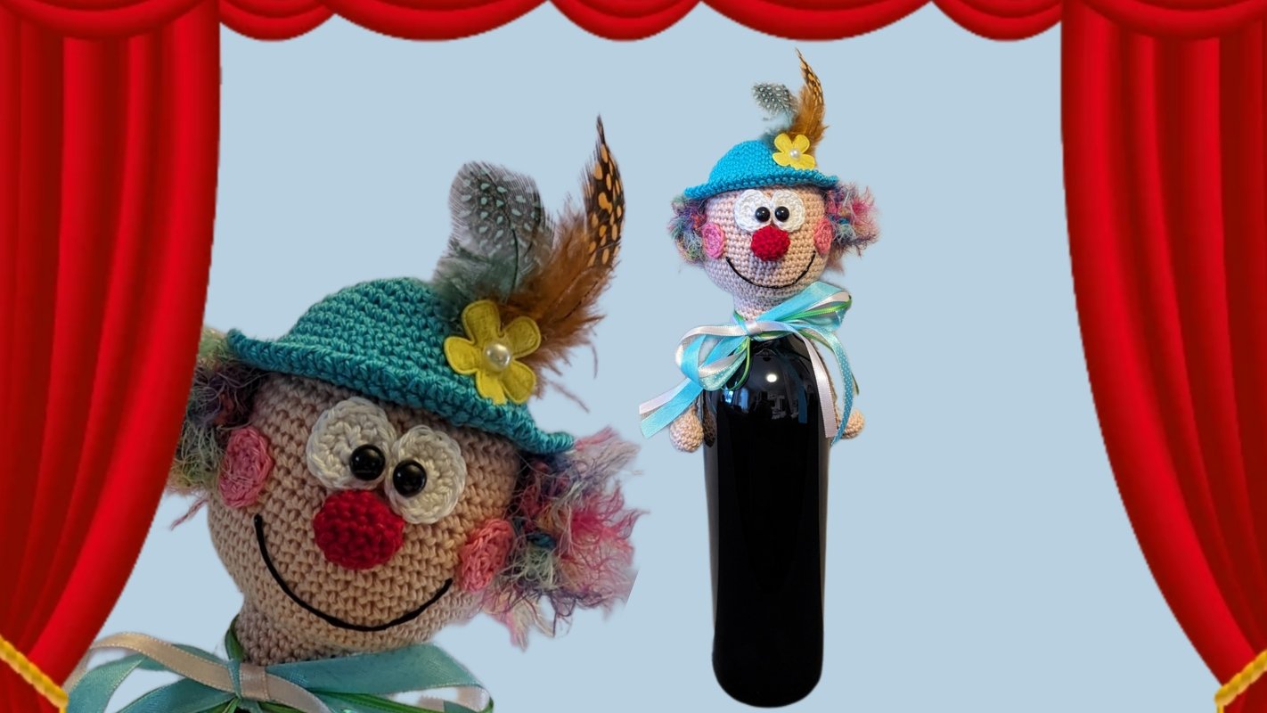 Flaschen Clown Häkelanleitung - Bild 2