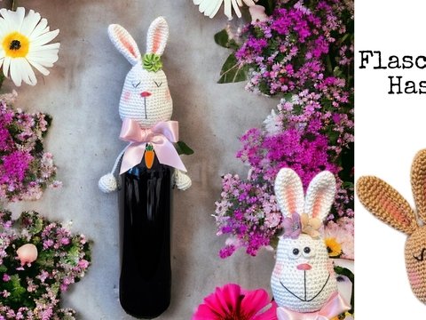 Flaschen Hase Häkelanleitung