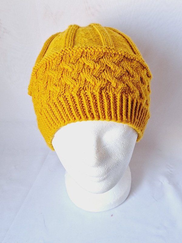 Strickanleitung Mütze mit Zopfmuster, unisex, KU ca. 52 - 56 cm #322 - Bild 13