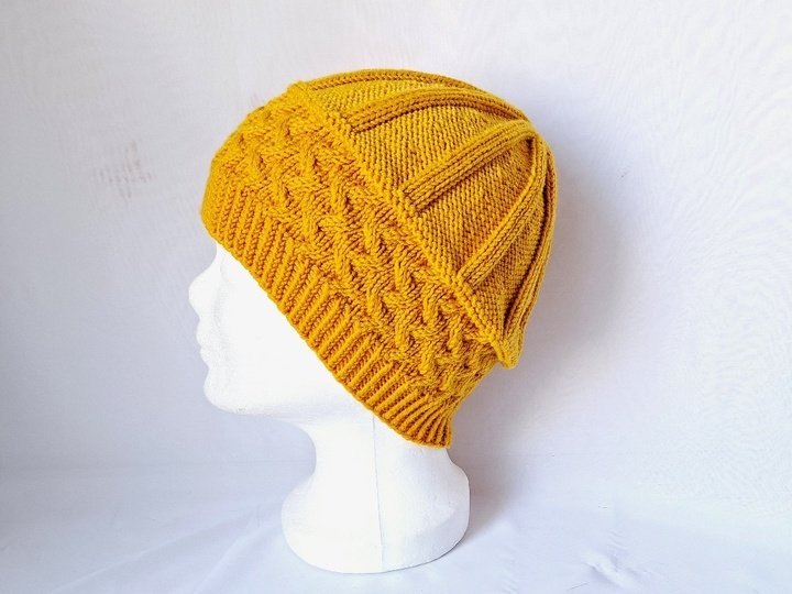 Strickanleitung Mütze mit Zopfmuster, unisex, KU ca. 52 - 56 cm #322