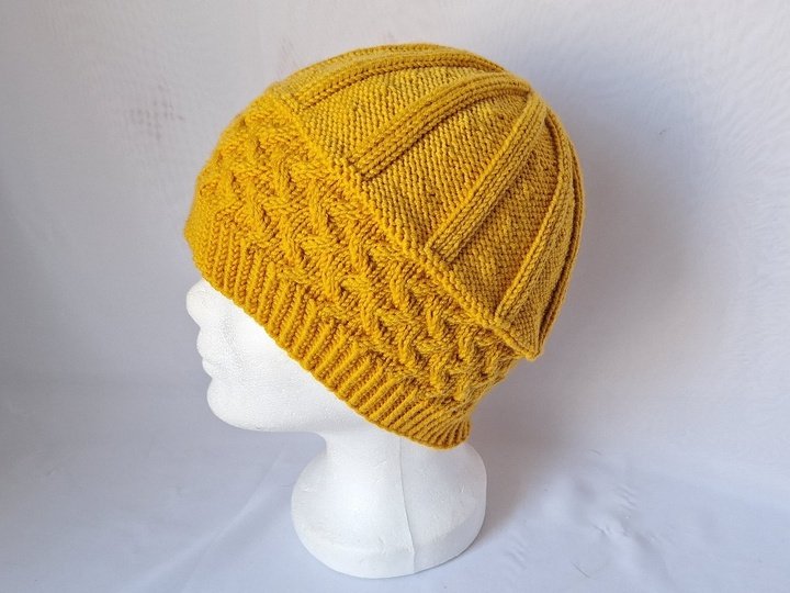 Strickanleitung Mütze mit Zopfmuster, unisex, KU ca. 52 - 56 cm #322