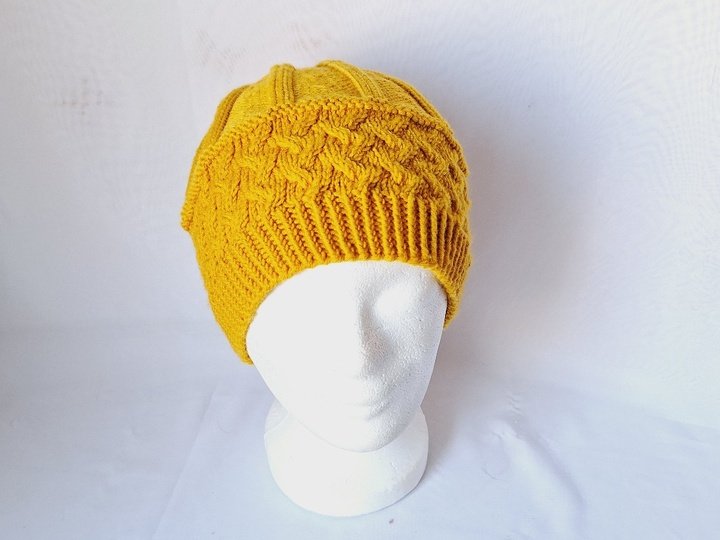 Strickanleitung Mütze mit Zopfmuster, unisex, KU ca. 52 - 56 cm #322