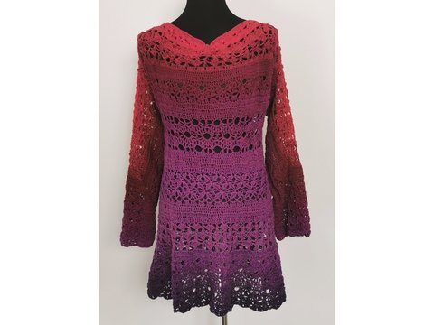 1-Bobbel-Pullover Solouno, Häkelanleitung