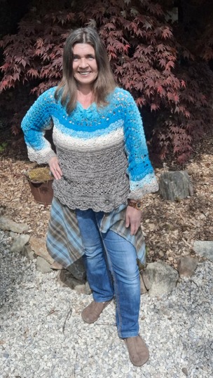 1-Bobbel-Pullover Solouno, Häkelanleitung