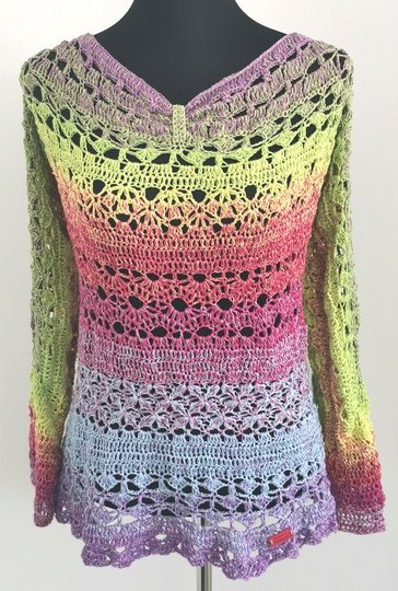 1-Bobbel-Pullover Solouno, Häkelanleitung