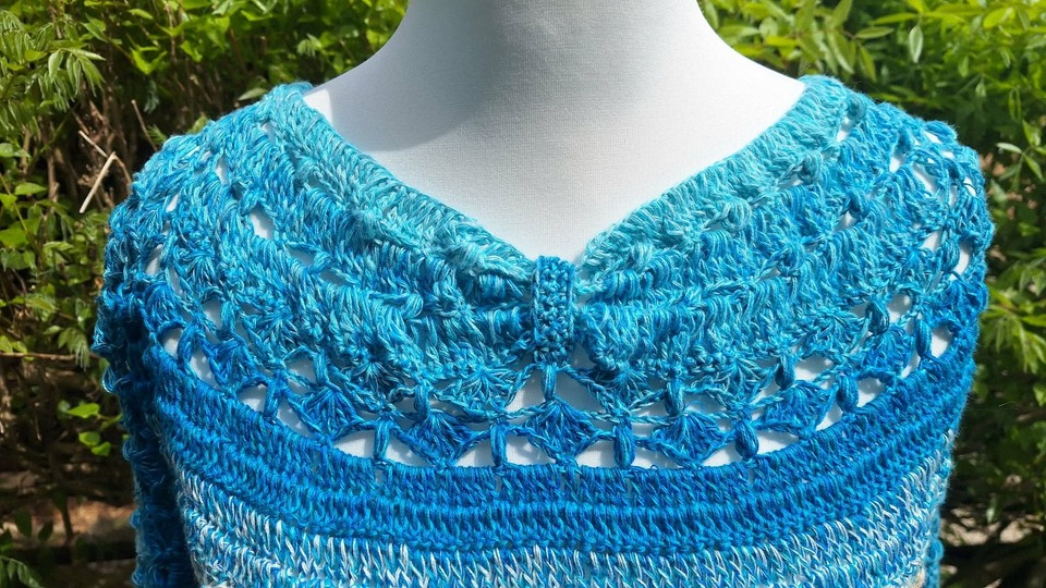 1-Bobbel-Pullover Solouno, Häkelanleitung
