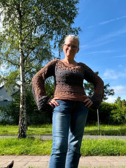 1-Bobbel-Pullover Solouno, Häkelanleitung