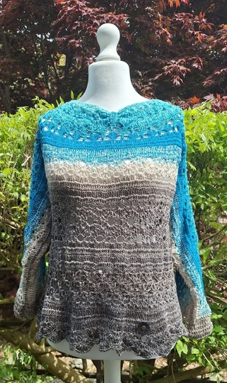 1-Bobbel-Pullover Solouno, Häkelanleitung