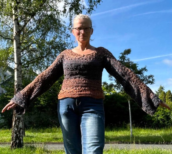 1-Bobbel-Pullover Solouno, Häkelanleitung