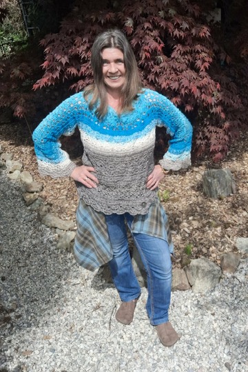 1-Bobbel-Pullover Solouno, Häkelanleitung
