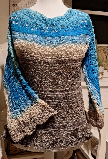 1-Bobbel-Pullover Solouno, Häkelanleitung