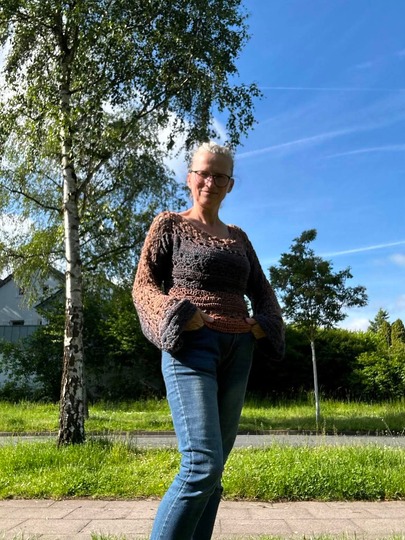 1-Bobbel-Pullover Solouno, Häkelanleitung