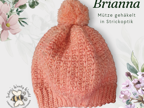 Häkelanleitung für eine trendige Bommelmütze Brianna
