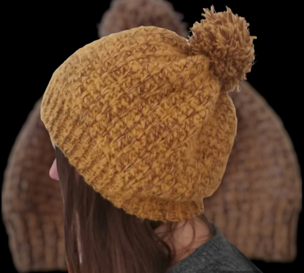 Häkelanleitung für eine trendige Bommelmütze Brianna