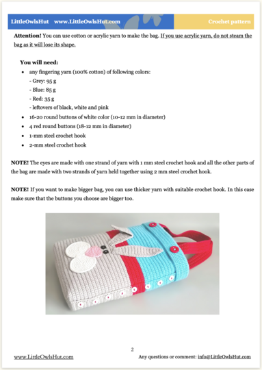 334 Crochet Pattern - Rabbit Bunny small Bag for Easter hunt presents