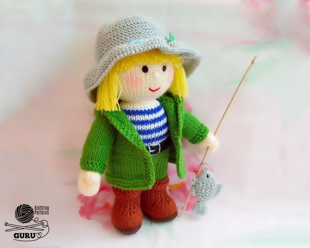 K083 Knitting Pattern - Doll Fisherman with clothes Present for a fisherman - Image 4