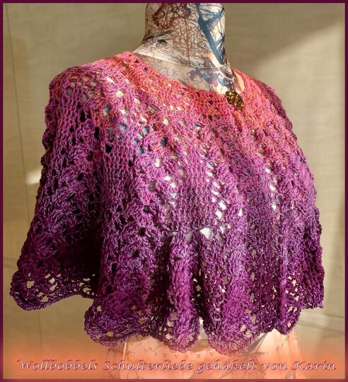 Häkelanleitung Kurzponcho "Wollbobbels Schulterliebe"  XS-XXL und größer